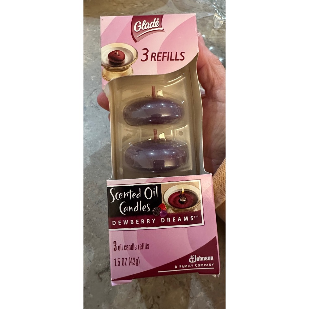 Glade Dewberry Dreams Scented Oil Candle Refills 3 Pack 1.5oz Vintage 2005